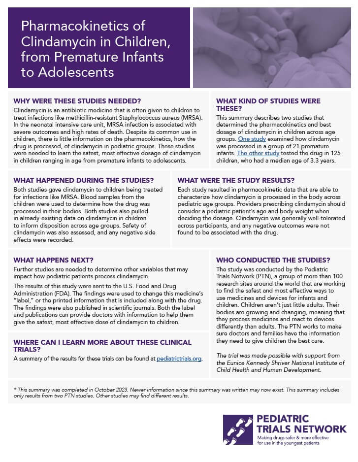 Thumbnail screenshot of Clindamycin results-at-a-glance.
