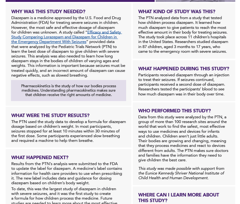 Thumbnail screenshot of diazepam summary.